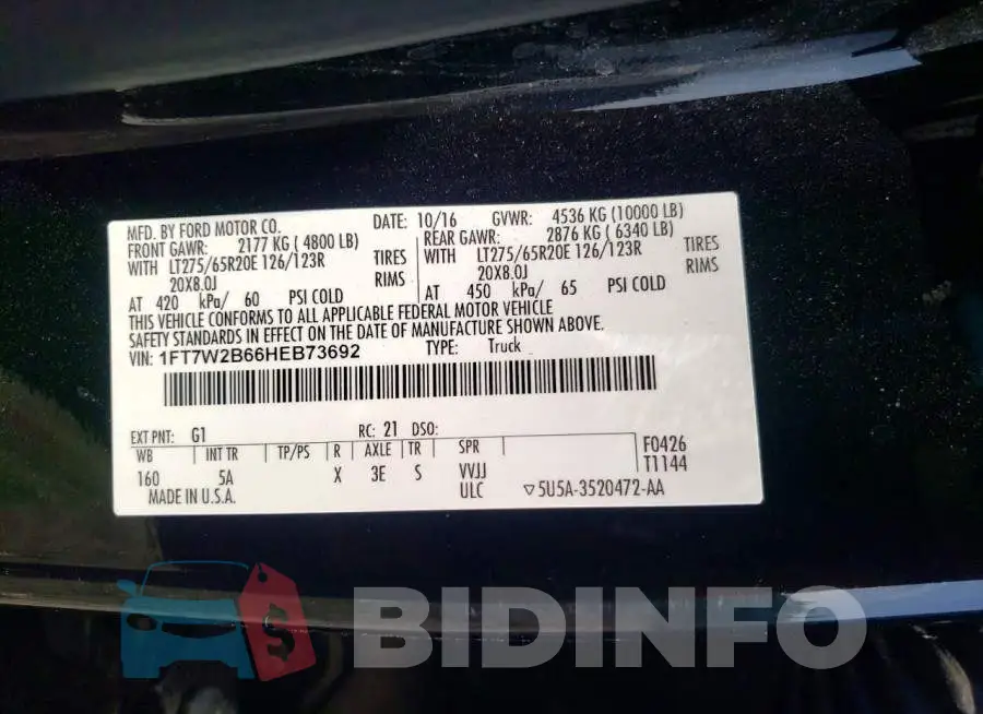 1FT7W2B66HEB73692 Photo# 12