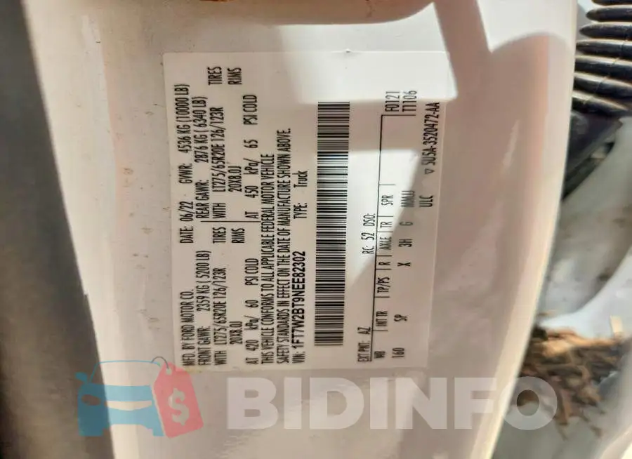 1FT7W2BT9NEE82302 Photo# 12