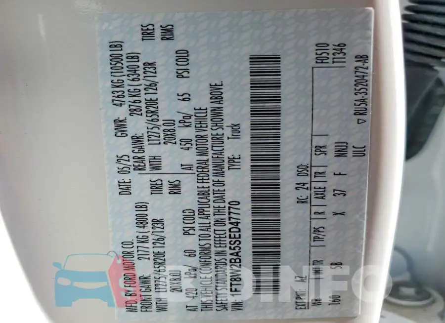 1FT8W2BA5SED47770 Photo# 12