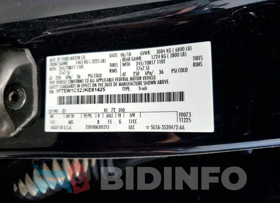 1FTEW1C52JKE81425 Photo# 12