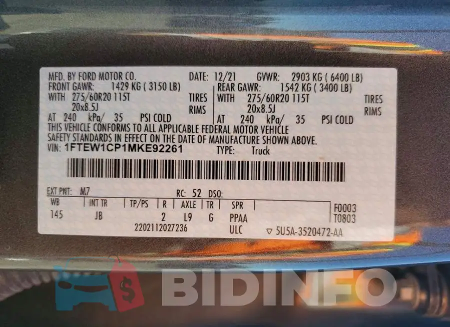 1FTEW1CP1MKE92261 Photo# 12