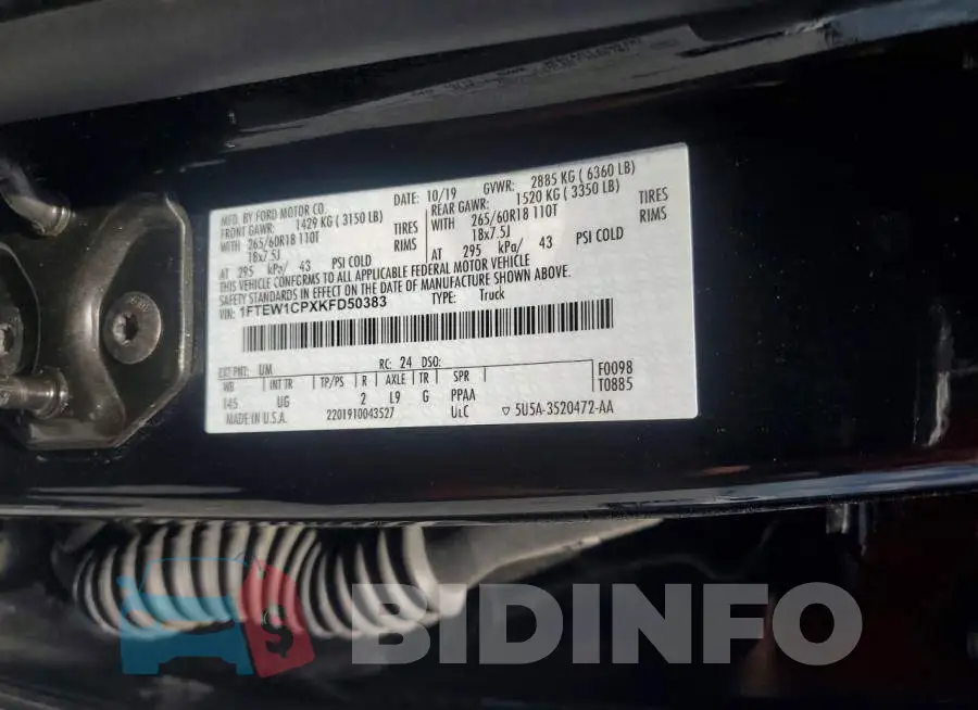 1FTEW1CPXKFD50383 Photo# 12
