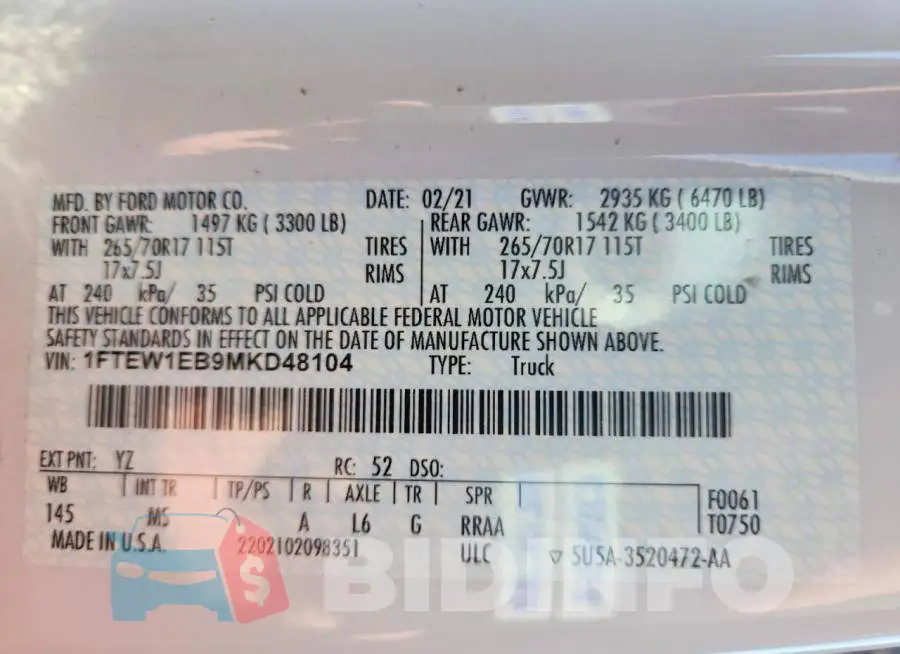 1FTEW1EB9MKD48104 Photo# 12