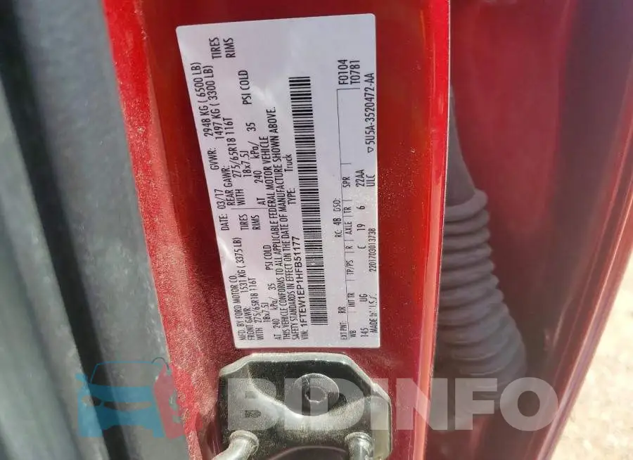 1FTEW1EP1HFB51177 Photo# 12