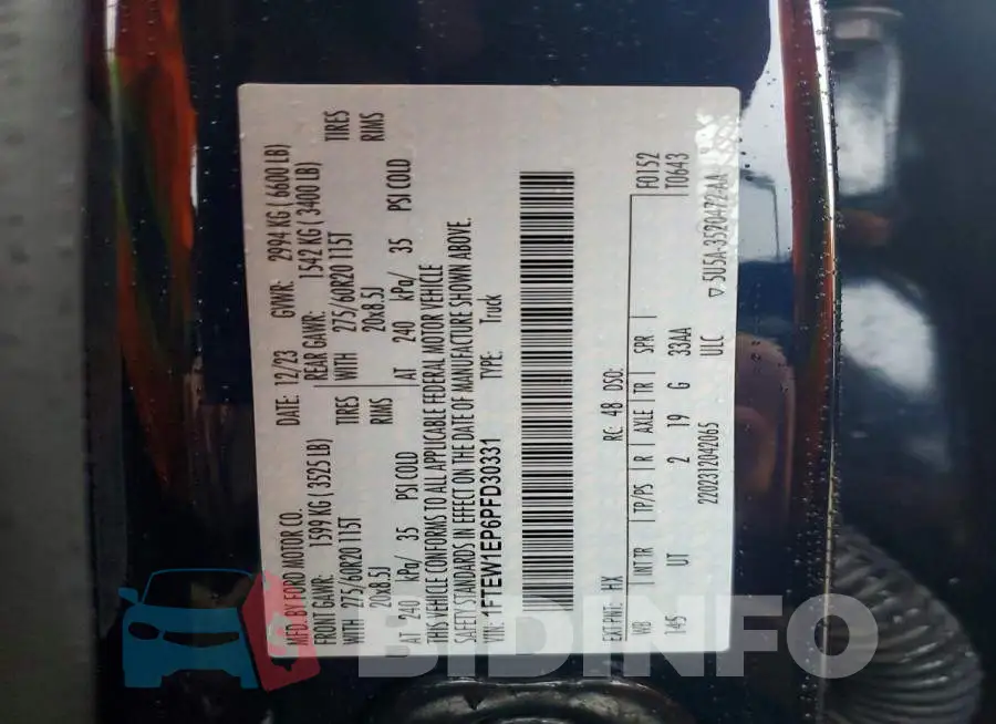 1FTEW1EP6PFD30331 Photo# 12