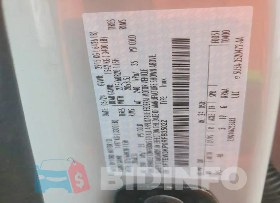 1FTEW3KP0RFB35022 Photo# 12