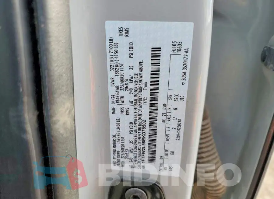 1FTFW2L58RKD78502 Photo# 12