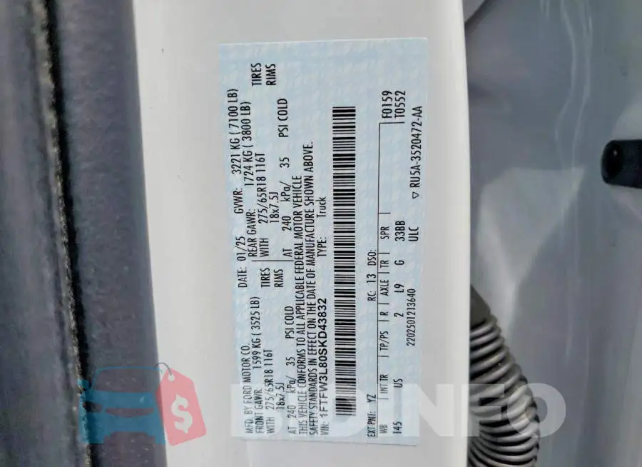 1FTFW3L80SKD43832 Photo# 12