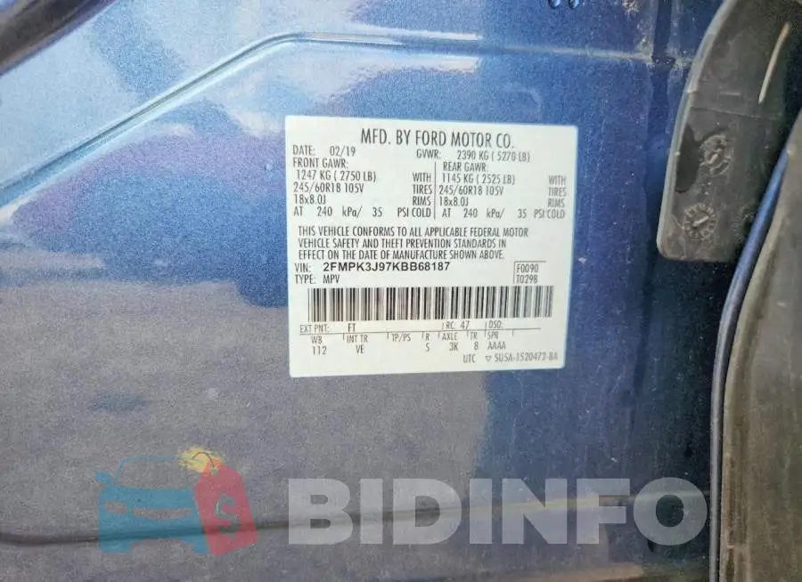 2FMPK3J97KBB68187 Photo# 12