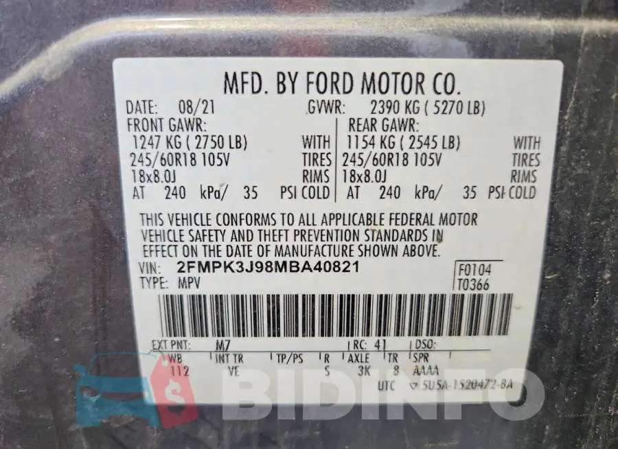 2FMPK3J98MBA40821 Photo# 13