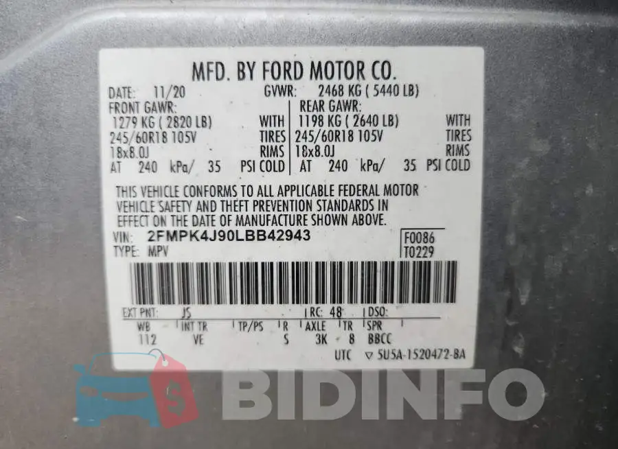 2FMPK4J90LBB42943 Photo# 13