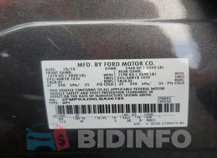 2FMPK4J96LBA06185 Photo# 14