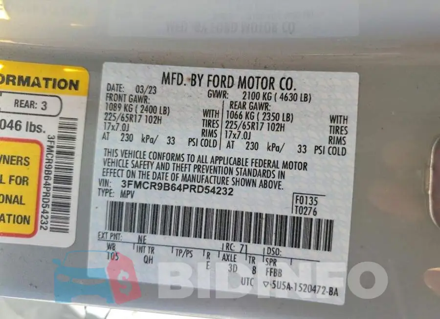 3FMCR9B64PRD54232 Photo# 14