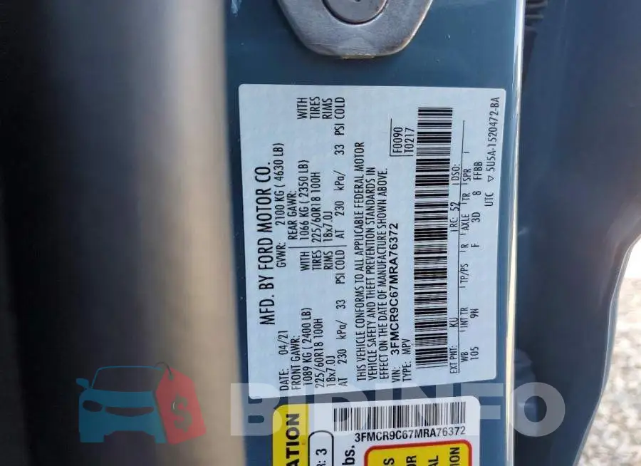 3FMCR9C67MRA76372 Photo# 14