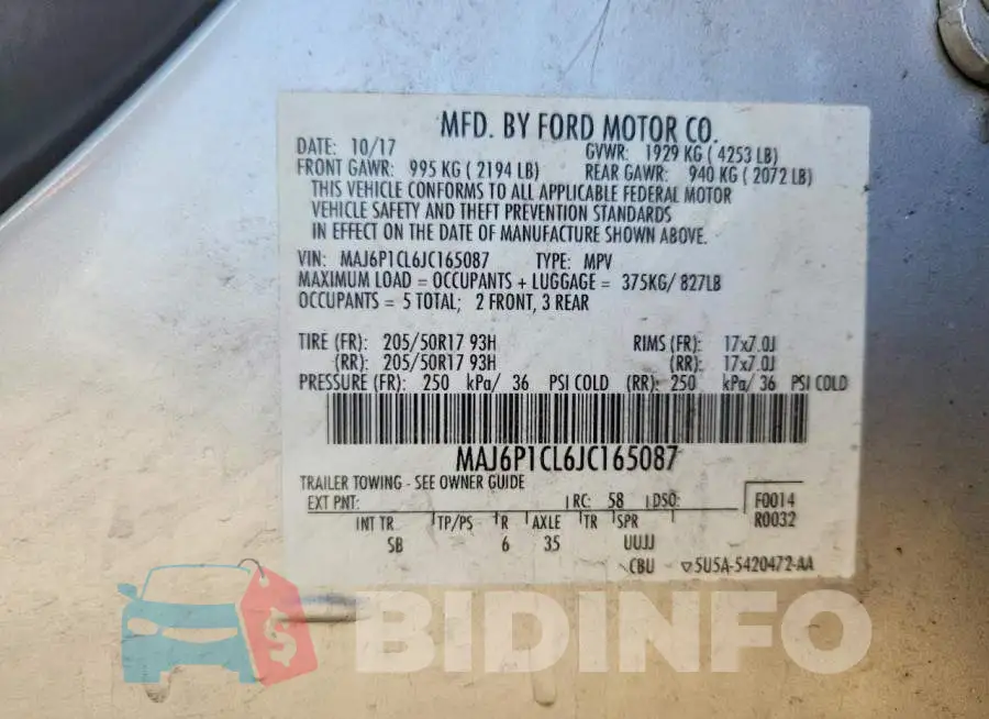 MAJ6P1CL6JC165087 Photo# 12