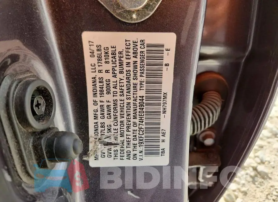 19XFC2F74HE049044 Photo# 12