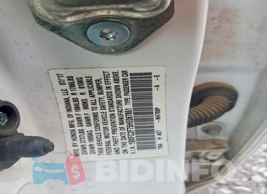 19XFC2F75HE067861 Photo# 12