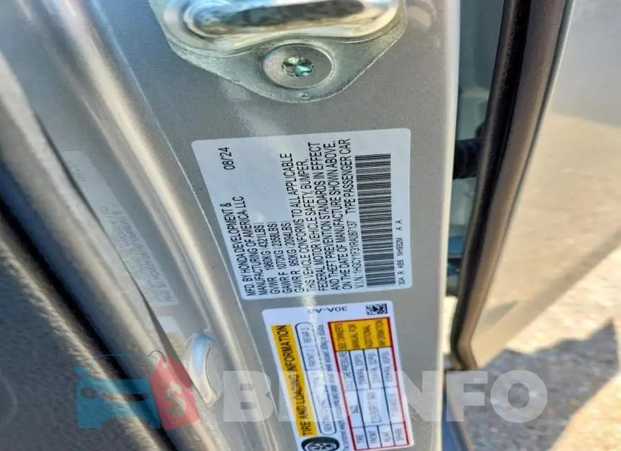 1HGCY1F31RA087137 Photo# 13
