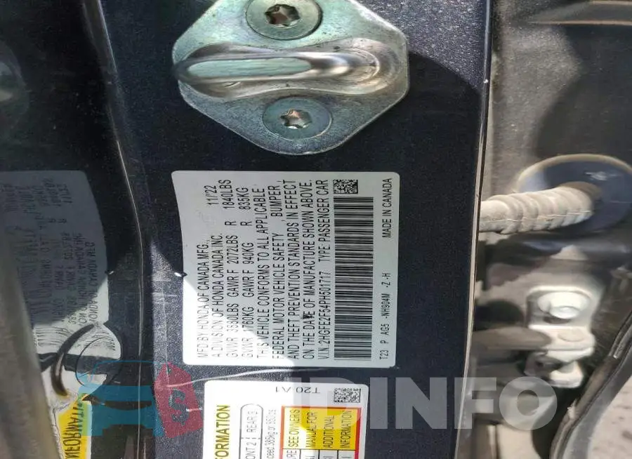 2HGFE2F54PH501717 Photo# 12