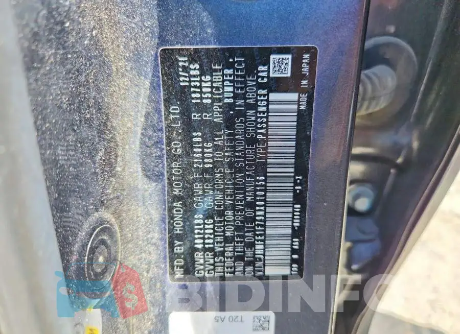 JHMFE1F79NX010156 Photo# 13