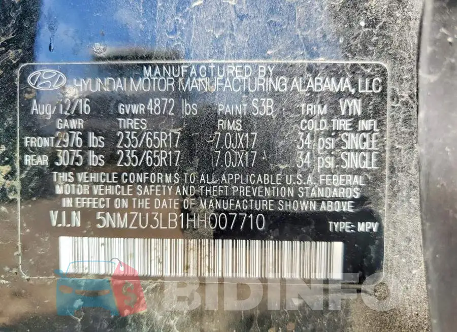 5NMZU3LB1HH007710 Photo# 13