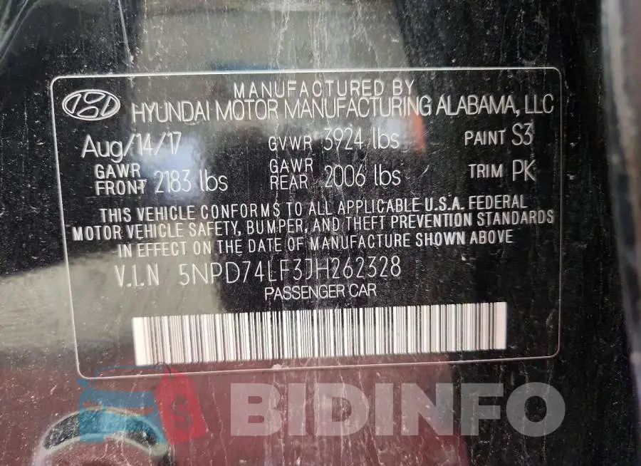 5NPD74LF3JH262328 Photo# 12