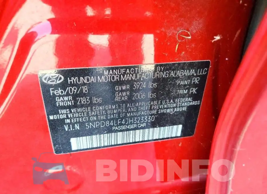 5NPD84LF4JH323330 Photo# 12