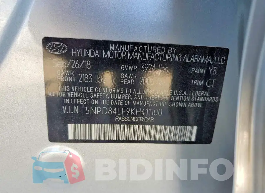 5NPD84LF9KH411100 Photo# 12