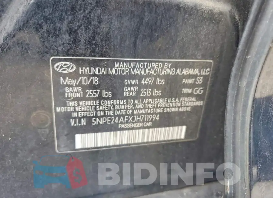 5NPE24AFXJH711994 Photo# 12