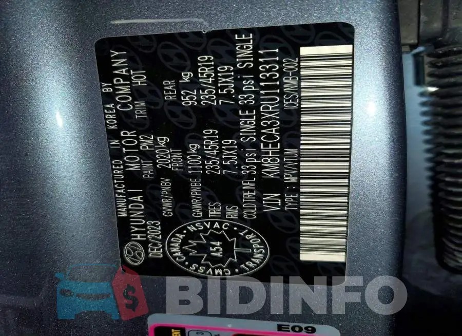KM8HECA3XRU113311 Photo# 14