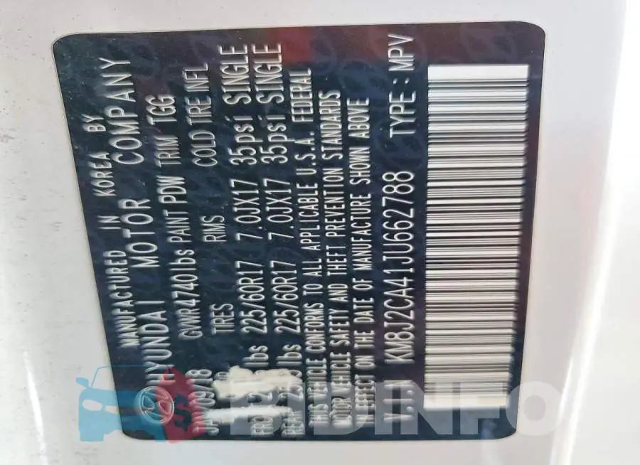 KM8J2CA41JU662788 Photo# 14