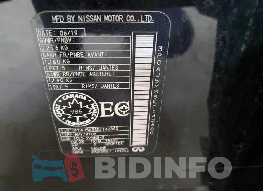 3PCAJ5M38KF142880 Photo# 13