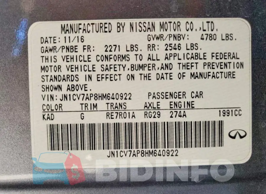 JN1CV7AP8HM640922 Photo# 13