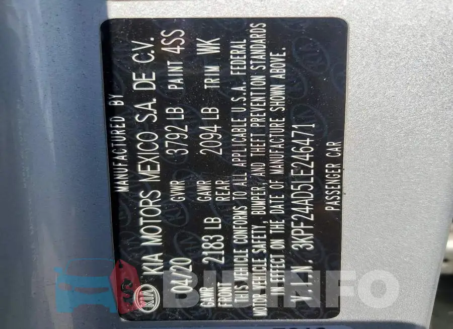 3KPF24AD5LE246471 Photo# 12