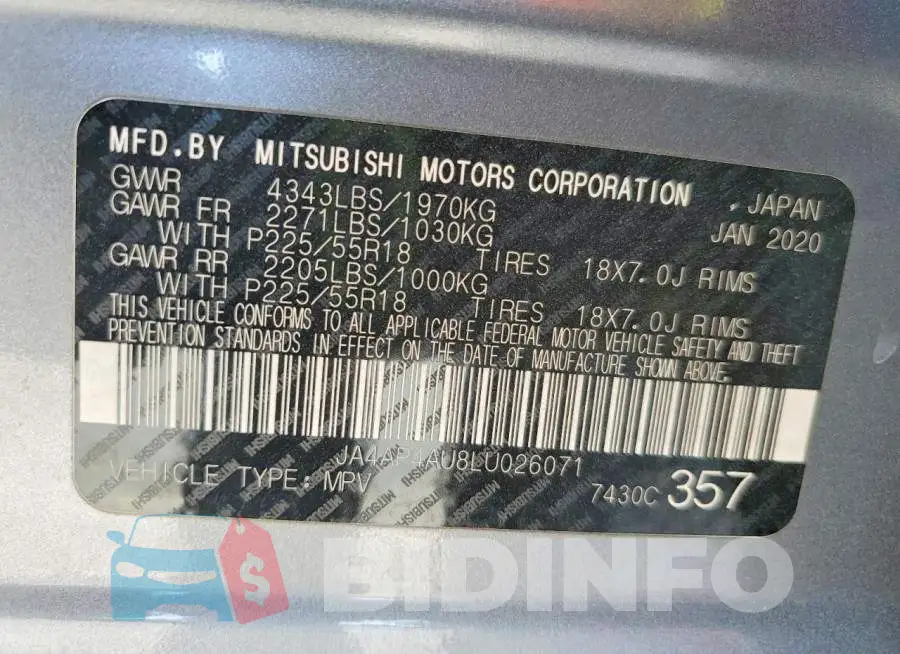 JA4AP4AU8LU026071 Photo# 13