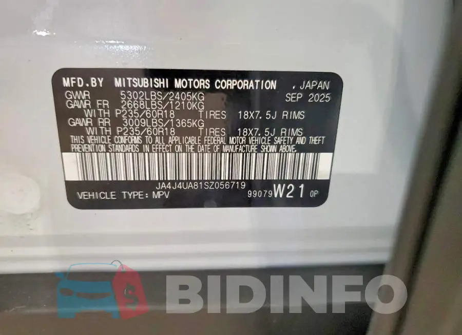 JA4J4UA81SZ056719 Photo# 13