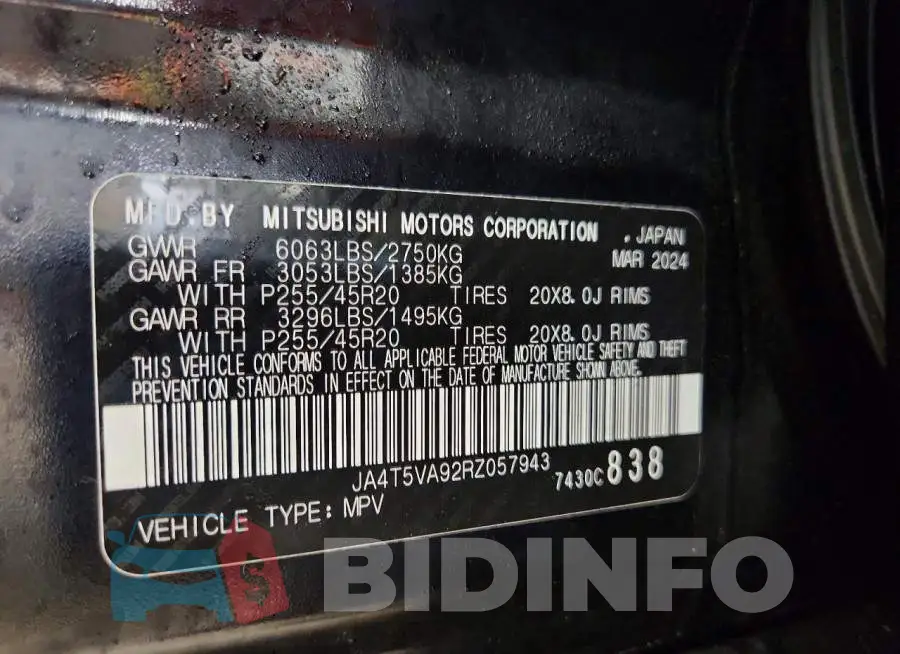 JA4T5VA92RZ057943 Photo# 14