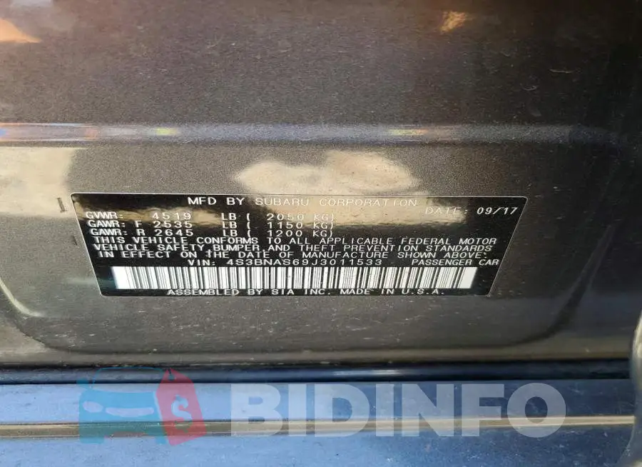 4S3BNAS69J3011533 Photo# 13