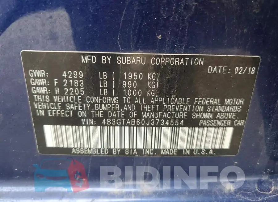 4S3GTAB60J3734554 Photo# 12