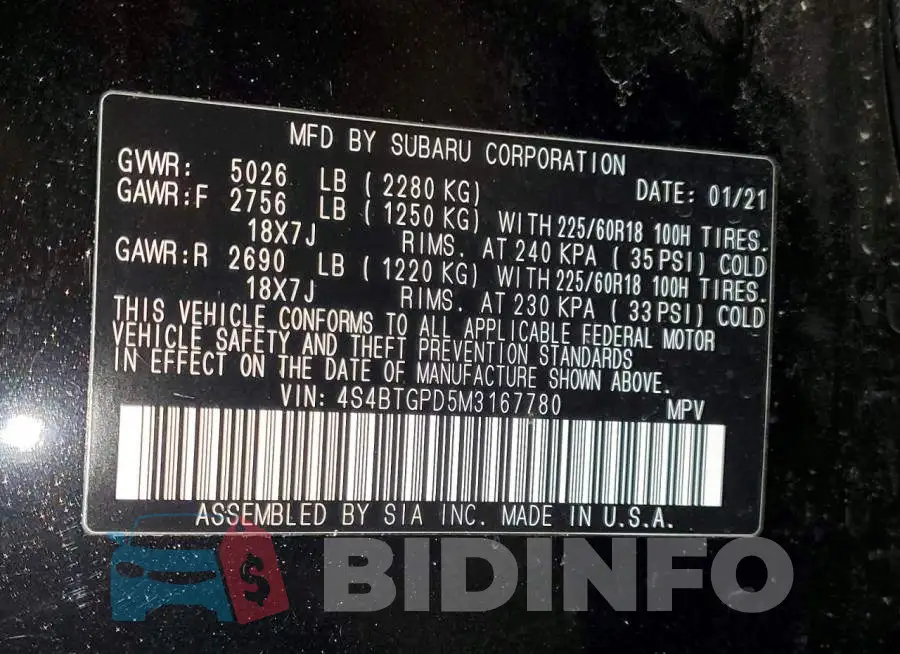 4S4BTGPD5M3167780 Photo# 13