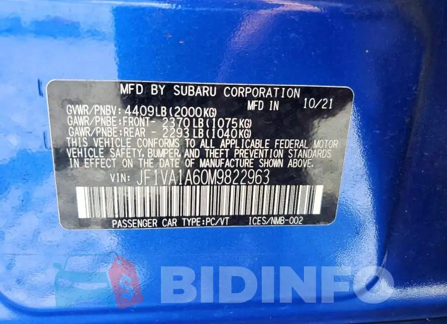 JF1VA1A60M9822963 Photo# 13
