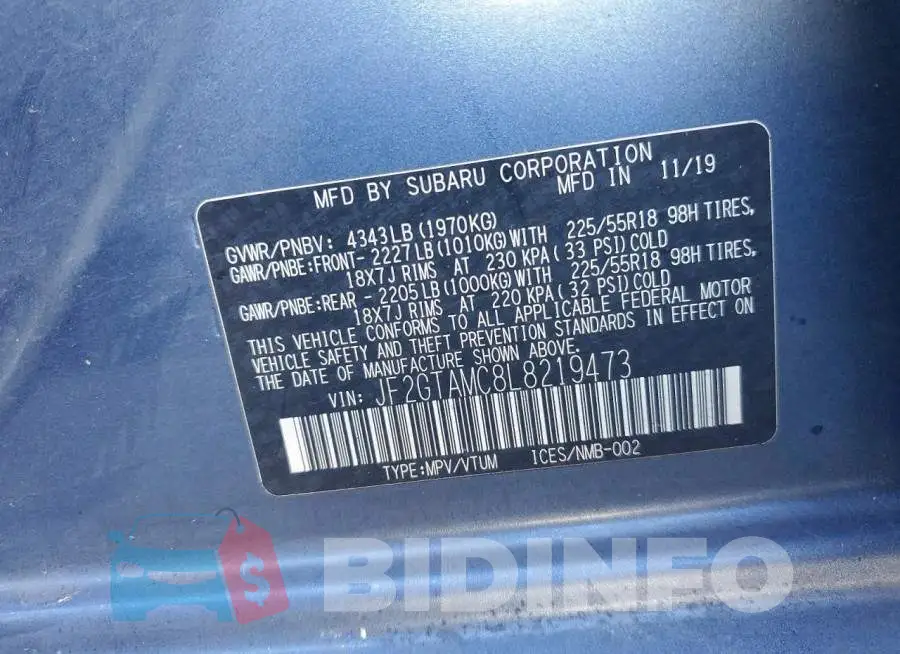 JF2GTAMC8L8219473 Photo# 12