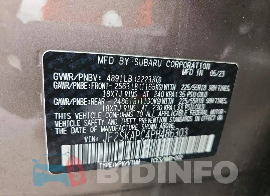 JF2SKAPC4PH486303 Photo# 14
