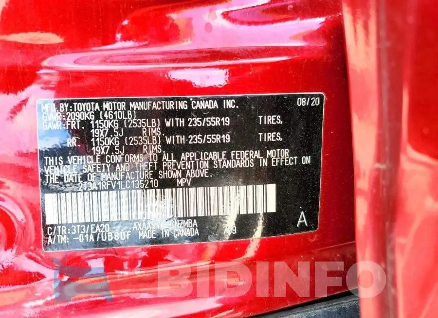 2T3A1RFV1LC135210 Photo# 12