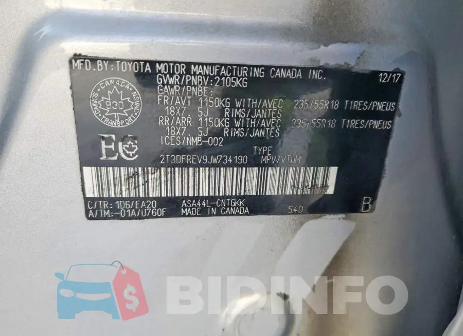 2T3DFREV9JW734190 Photo# 13
