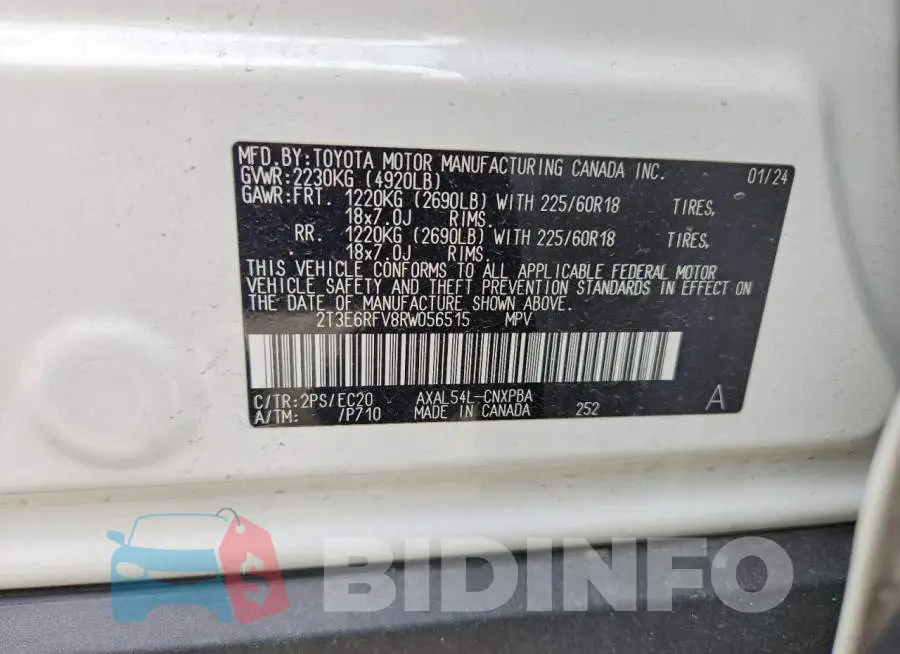 2T3E6RFV8RW056515 Photo# 13