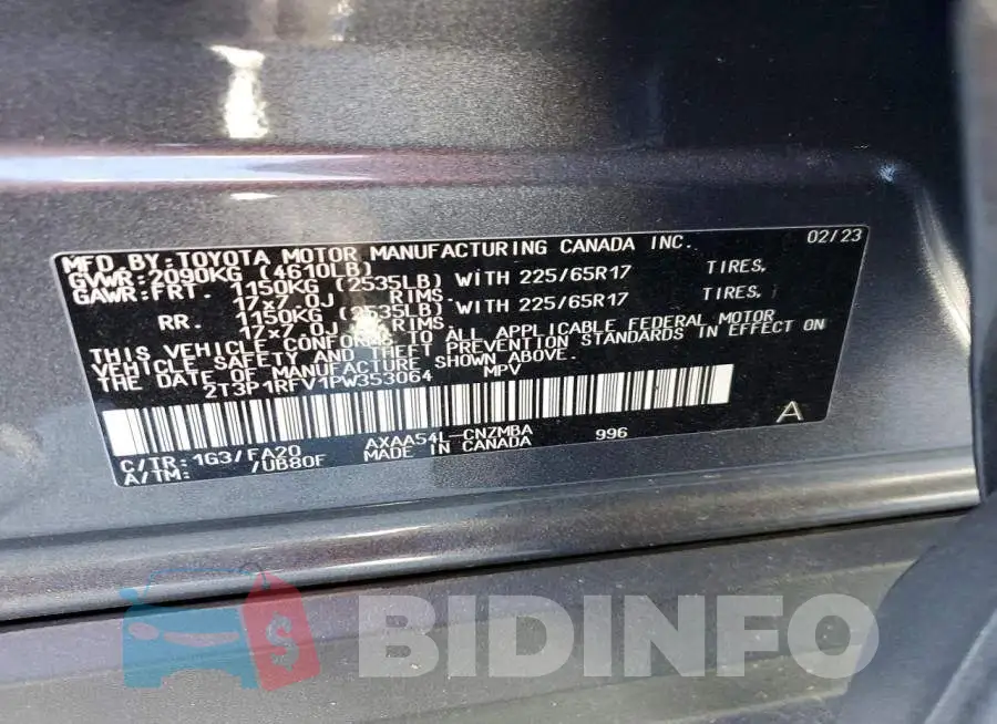 2T3P1RFV1PW353064 Photo# 14