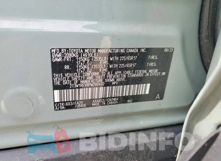 2T3W1RFV8PW280402 Photo# 13