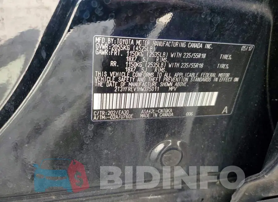 2T3YFREV1HW375011 Photo# 13