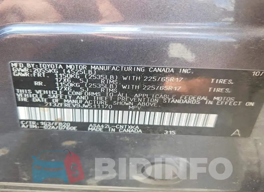 2T3ZFREV9JW511170 Photo# 14